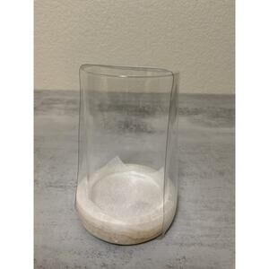 The Threadery Marble Ivory bathroom Cream Onyx Base and Glass Tumbler Rinse Set